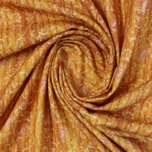 Yellow & Copper Beroque Print (rt-1199) - 2.5 Mtr