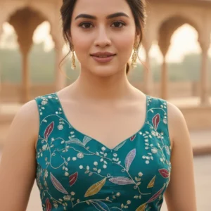 Teal Embroidered Blouse with Multicolor Leaf Motifs Regular priceRs. 1,200.00 Tax included. Shipping calculated at checkout. 🔥Hurry Up! Only 1 left in stock  👁 20 people are watching this product right now 100% Authentic Products 3 Day Easy Exchange Orders Dispatched within 24 hours Quantity Decrease quantity for Teal Embroidered Blouse with Multicolor Leaf Motifs 1 Increase quantity for Teal Embroidered Blouse with Multicolor Leaf Motifs  Loved by 500+ customers this festive season  🎁Is this a gift?  Add to cart  BUY NOW Google Pay | Phone Pay | UPI  Development by DDSHOPAPPS  About Product Shipping Policy Personalized Recommendations Safe & Secure Checkout With Badge-1Badge-2Badge-3Badge-4Badge-5 Share Frequently bought together   Teal Embroidered Blouse with Multicolor Leaf Motifs Rs. 1,140.00 Rs. 1,200.00   Elegant Golden Mustard Saree with Statement Embroidered Border Rs. 6,175.00 Rs. 6,500.00  Claim Offer • Rs. 7,315.00 Rs. 7,700.00  100% Authentic Products Every product is genuine, verified, and quality-checked   Hassle-Free Exchanges Exchange easily if something doesn’t fit or match your style   On-Time Delivery We make sure your orders reach you quickly and safely.   Dedicated Support Our team is always ready to help you with quick assistance.   Secure Payments We keep your payment details safe and fully encrypted.   Trusted by Families Perfect for men, women, kids, and homes.  👕 Premium Quality Fabric!  🚚 Fast & Reliable Shipping!  💖 Loved by Thousands of Customers!  🌈 Trendy Designs for All Ages!  👗 From Everyday Wear to Elegant Fits!  👕 Premium Quality Fabric!  🚚 Fast & Reliable Shipping!  💖 Loved by Thousands of Customers!  🌈 Trendy Designs for All Ages!  👗 From Everyday Wear to Elegant Fits!  👕 Premium Quality Fabric!  🚚 Fast & Reliable Shipping!  💖 Loved by Thousands of Customers!  🌈 Trendy Designs for All Ages!  👗 From Everyday Wear to Elegant Fits!  👕 Premium Quality Fabric!  🚚 Fast & Reliable Shipping!  💖 Loved by Thousands of Customers!  🌈 Trendy Designs for All Ages!  👗 From Everyday Wear to Elegant Fits!  They have quality sarees, gorgeous fabrics, must buy.  M Brahma Citrine Yellow Satin Saree With Swarovski Embellishments And Unstitched Blouse Piece Great Fabric! I wish i came across this site sooner! Such an underrated brand. And the owner is also nice! The family went out of their way to ensure i get my product delivered smoothly!!  Vishal Men's Cream Embroidered Kurta Set Awesome Quality the quality of this saree was amazing, I would recommend this to all.  G.S. Baby Pink Zariwork Silk Saree Loved it I purchased a chiffon saree for a friend's birthday, and she loved it! The fabric is lightweight, making it easy to drape  Sonali Singh Green art silk saree with Zari weaving Great Choice I ordered a saree for my wife's anniversary gift, and it turned out to be a great choice. Highly recommended  Anviksha Rathoer Navy Blue Sequins Georgette Designer Saree Unexpected The quality of the saree exceeded our expectations, and the entire shopping experience was smooth.  Reena kapoor Digital organza Green saree with zari weaving work Loved it The sarees are true to size, and the attention to detail is commendable.  Meena Kumari Red chiffon saree with resham embroidery Awesome Product I'm a saree enthusiast, and this website has become my go-to place for unique and exquisite sarees.  Kiara Sethi Wine Kashmiri Threadwork Georgette Designer Saree Amazing Quality The quality and craftsmanship were outstanding, making it a memorable gift.  Meera Kaur Baby Pink Zariwork Silk Saree Loved it I recently purchased a georgette saree for a wedding, and I received so many compliments.  Swati Sharma Cream Multicolor Threadwork Organza Designer Saree Loved it I bought a saree for my wife's birthday, and she absolutely loved it!  Varun Red Threadwork Net Saree Gorgeous Saree The saree I received is exactly as described, and the fit is perfect. The prices are reasonable  Anamika Blue Chiffon Saree Awesome Product The customer service is top-notch, and the sarees are true to the images displayed.  Rashi Pista Green Threadwork Net Designer Saree Amazing Quality I recently purchased a gorgeous silk saree from this website, and I'm absolutely delighted with my purchase!  Smiriti Cream Multicolor Threadwork Organza Designer Saree Frequently Asked Questions What categories of products do you offer? How do I find the right size? How long does shipping take? Can I cancel my order after placing it? How can I track my order? What should I do if my order arrives damaged or is missing? Do you offer international shipping? Customer Reviews Be the first to write a review CUSTOMER Track Order Privacy Policy Term of Service Returns & Exchange Shipping & Delivery QUICK LINKS Our Story Get in Touch Sarees Under 2000 Sarees Under 3000 Sarees Under 5000 Frequently Asked Question EXPLORE Festive Edit Wedding Collection Everyday Wear Clearance Sale THE BRAND At Bhadani Label, we are more than just a label; we are custodians of cultural heritage. With a passion for preserving tradition, we craft each piece with meticulous attention to detail, honoring centuries-old techniques.  Instagram © 2026, Bhadani Label , All Rights Reserved Need Help? logo Grab 5% OFF Your First Purchase Today! Be the First to Know & Save —Sign Up Now! Email address No, thanks You are signing up to receive communication via email and can unsubscribe at any time.