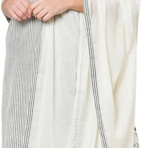 Pistaa's Women's Striped Straight Salwar Suit Set